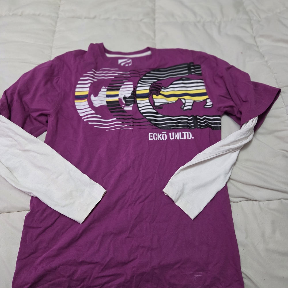 Ecko Unlimited Magenta Long Sleeve Shirt